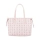 MCM Liz Visetos Soft Pink Printed Logo Reversible Shopping Bag One Shoulder Tote