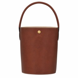 Women Longchamp Epure Leather Bucket Bag S Brown