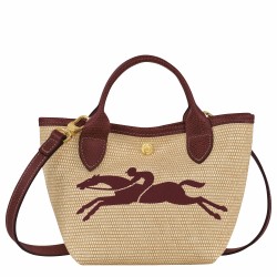 Women Longchamp Le Pliage Paris Saint Tropez Bucket Bag Red Canvas