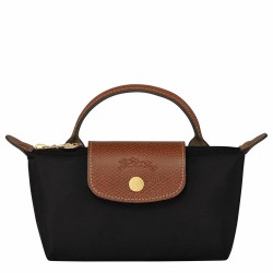 Women Longchamp Le Pliage Original Canvas Pouch with Handle Black