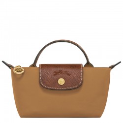 Women Longchamp Le Pliage Original Canvas Pouch with Handle Fawn