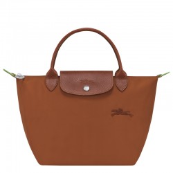 Women Longchamp Le Pliage Green S Handbag Recycled Canvas Cognac