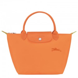 Women Longchamp Le Pliage Green S Handbag Recycled Canvas Orange