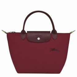 Women Longchamp Le Pliage Green S Handbag Recycled Canvas Red