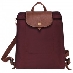 Women Longchamp Le Pliage Original Backpack Recycled Canvas Burgundy