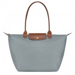 Women Longchamp Le Pliage Original L Tote Bag Recycled Canvas Steel