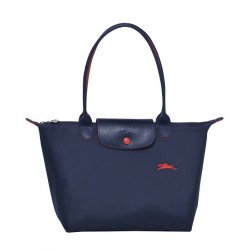 Women Longchamp Le Pliage Club Shoulder L Bag Navy 70th Anniversary Edition