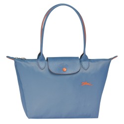 Women Longchamp Le Pliage Club Shoulder L Bag Blue Mist 70th Anniversary Edition