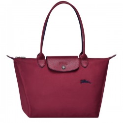 Women Longchamp Le Pliage Club Shoulder L Bag Garnet Red 70th Anniversary Edition