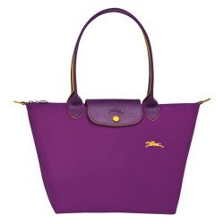 Women Longchamp Le Pliage Club Shoulder L Bag Violet 70th Anniversary Edition