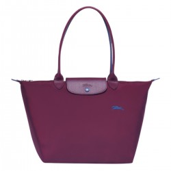 Women Longchamp Le Pliage Club Shoulder L Bag Plum 70th Anniversary Edition