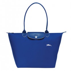 Women Longchamp Le Pliage Club Shoulder L Bag Cobalt 70th Anniversary Edition
