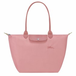 Women Longchamp Le Pliage Green L Tote Bag Recycled Canvas Petal Pink