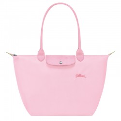Women Longchamp Le Pliage Green L Tote Bag Recycled Canvas Pink