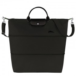 Women Longchamp Le Pliage Green Travel Bag Expandable Black