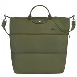 Women Longchamp Le Pliage Green Travel Bag Expandable Forest
