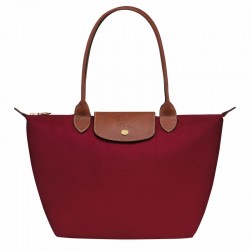Women Longchamp Le Pliage Original M Tote Bag Recycled Canvas Red