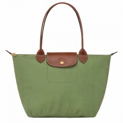 Women Longchamp Le Pliage Original M Tote Bag Recycled Canvas Lichen