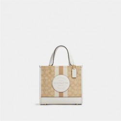Women Coach Dempsey Tote 22 in Signature Jacquard with Stripe and Coach Patch