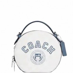 Women Coach Canteen Crossbody in Signature Canvas with Varsity Motif