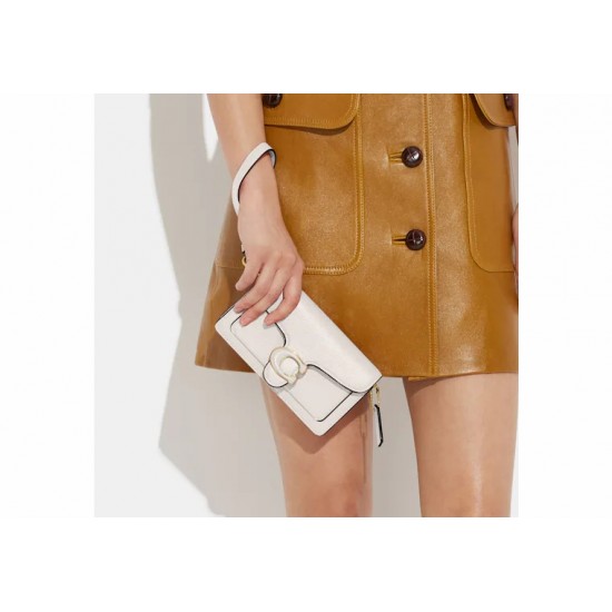 Women Coach Tabby Crossbody Wristlet Brass Chalk