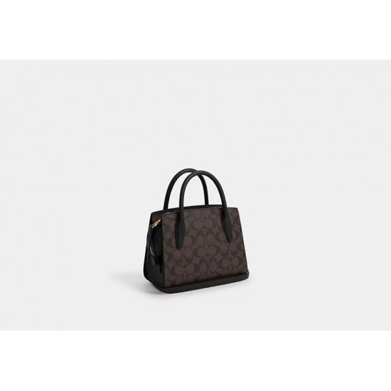 Women Coach Andrea Carryall in Signature Canvas Brown Black