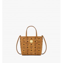 MCM Women Aren Top Zip Shopper Mini in Visetos Cognac