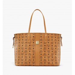 MCM Women Reversible Liz Shopper Large in Visetos Cognac