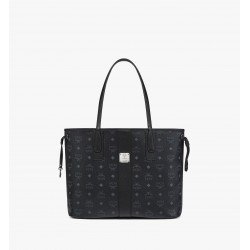 MCM Women Reversible Liz Shopper in Visetos Black