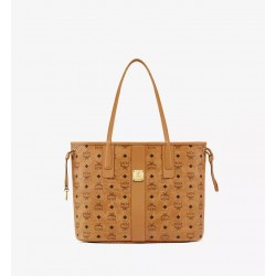 MCM Women Reversible Liz Shopper in Visetos Cognac