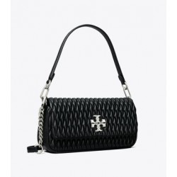 Women Tory Burch Small Kira Ruched Flap Shoulder Bag Black