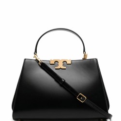 Women Tory Burch Eleanor Leather Satchel Bag Black