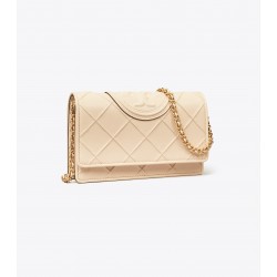 Women Tory Burch Fleming Soft Chain Wallet New Cream