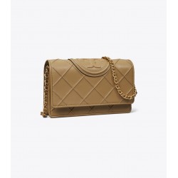 Women Tory Burch Fleming Soft Chain Wallet Pebblestone