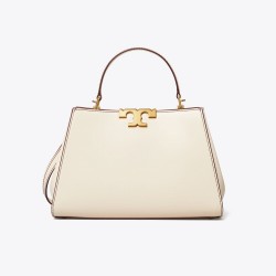 Women Tory Burch Eleanor Spazzolato Satchel Light Cream
