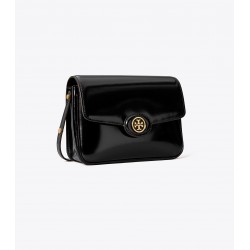 Women Tory Burch Robinson Spazzolato Convertible Shoulder Bag Black