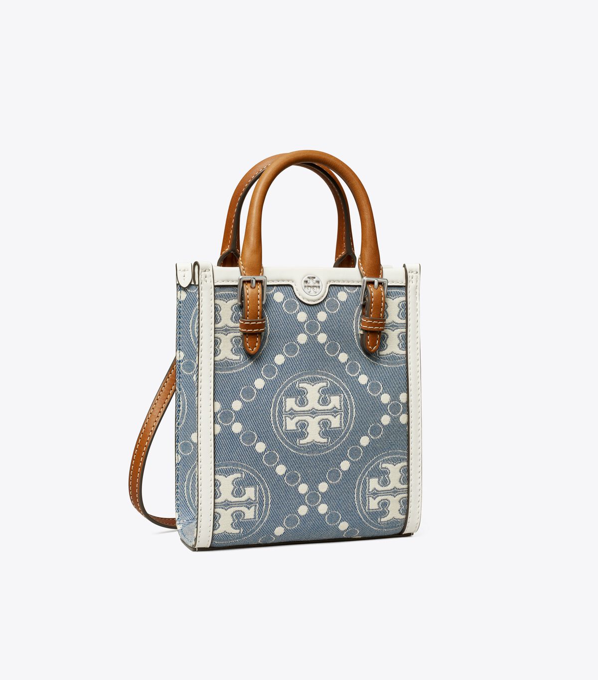 【ToryBurch】T MONOGRAM DENIM MINI PEARL BLUE☆送料なし☆ Mini T Monogram Denim Tote, Pearl Blue | Tory Burch UAE