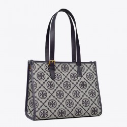 Women Tory Burch Small T Monogram Tote Navy