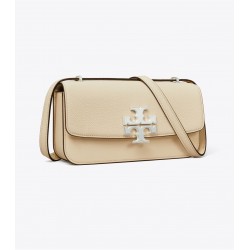 Women Tory Burch Eleanor Small Long Bag in Pebbled Leather Oat
