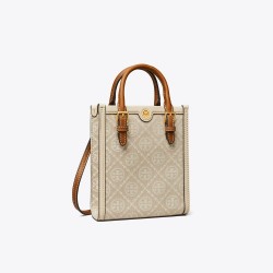 Women Tory Burch Mini T Monogram Tote Ivory