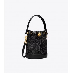 Women Tory Burch Mini T Monogram Bucket Bag Black