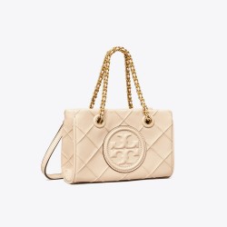 Women Tory Burch Mini Fleming Soft Chain Tote New Cream