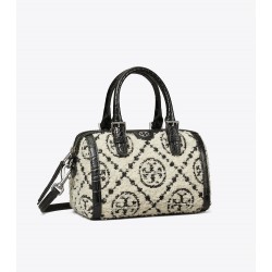 Women Tory Burch T Monogram Bouclé Mini Barrel Bag Black