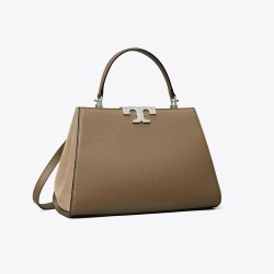 Women Tory Burch Eleanor Pebbled Satchel Wild Mushroom