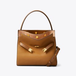 Women Tory Burch Small Lee Radziwill Double Bag Tiramisu