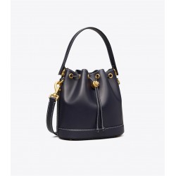 Women Tory Burch Leather Bucket Bag Black