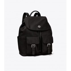 Women Tory Burch Nylon Flap Backpack Black