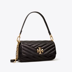 Women Tory Burch Small Kira Chevron Flap Shoulder Bag Black