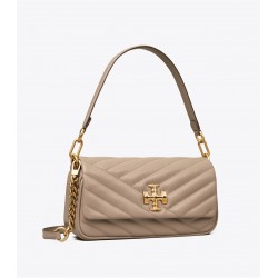 Women Tory Burch Small Kira Chevron Flap Shoulder Bag Gray Heron