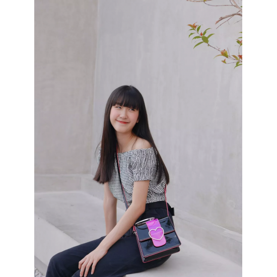 Merimies Black Pink Black Carbon Bag Merimies Black Pink Black Carbon Bag